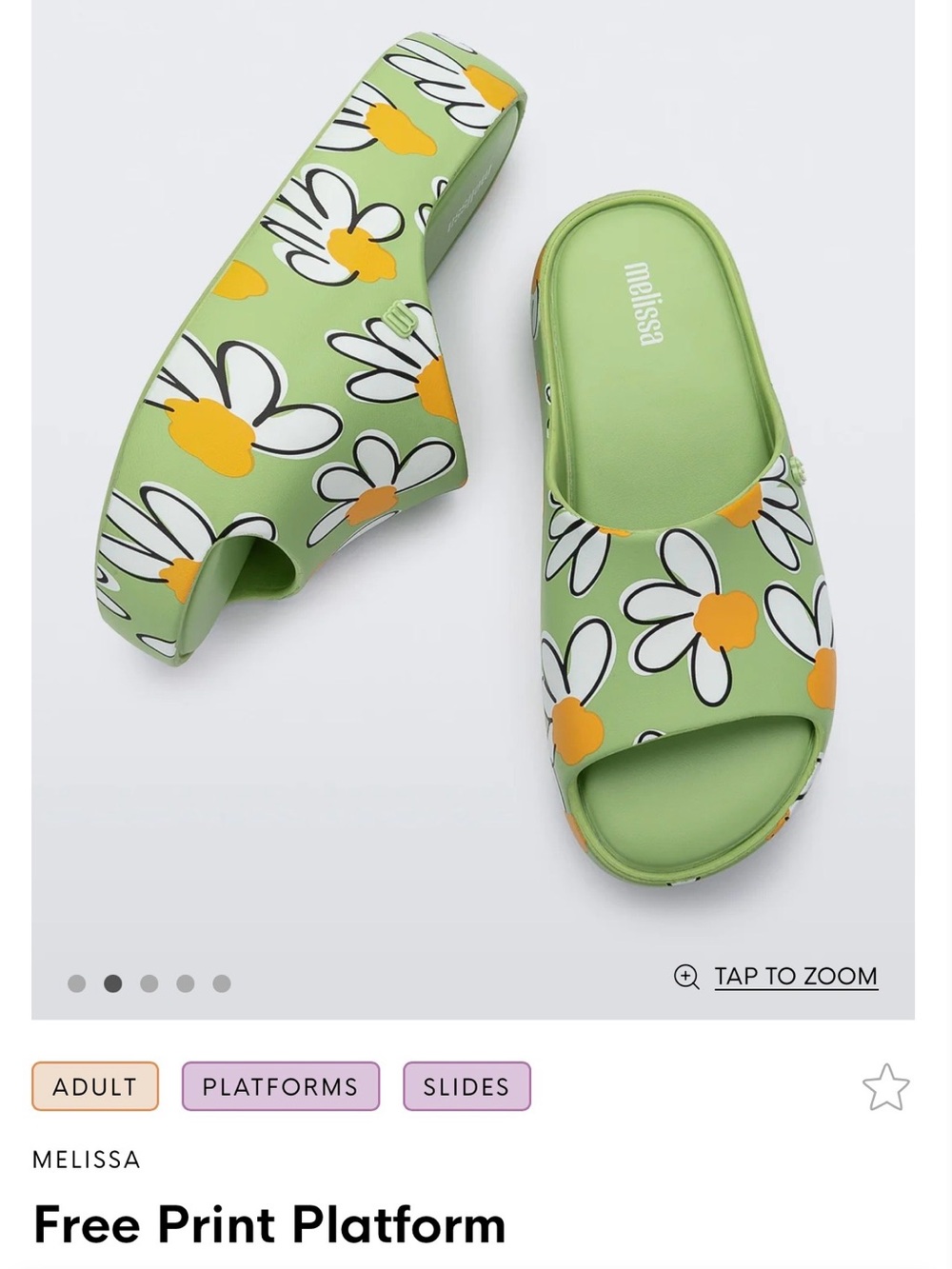 BRAND NEW IN BOX Melissa Platform Slides